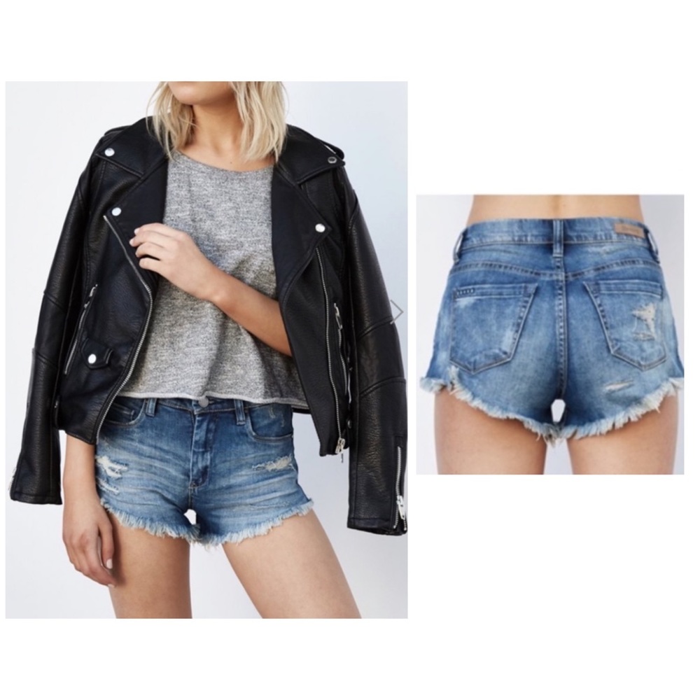BlankNYC Denim Wedge Short Shorts
